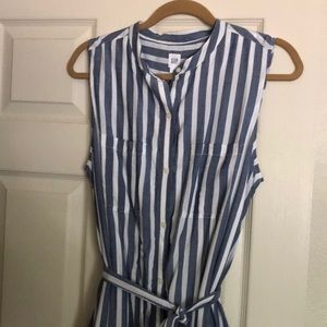 NWOT GAP Perfect sleeveless stripe shirt dress